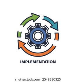 Implementation icon. Trendy modern flat vector implementation icon on white background from general collection, vector illustration