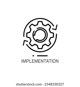 Ícone Implementação. Ícone moderno de implementação de vetor plano na moda no fundo branco da coleção geral, ilustração vetorial