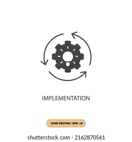 Implementation Icons Symbol Vector Elements Infographic Stock Vector ...