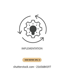 Implementation Icons Symbol Vector Elements Infographic Stock Vector 