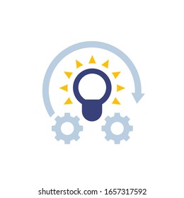 Implementation, idea execution icon on white