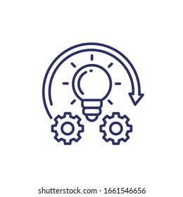 Implementation or idea execution line icon