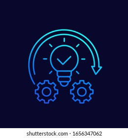 Implementation or idea execution line vector icon