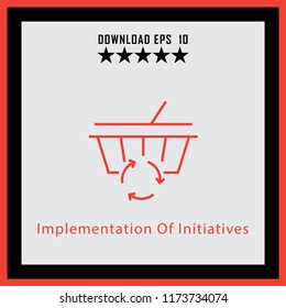 Implementation Of Initiatives  line icon