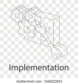 Implementation  line concept on transparency background. Creative idea design for your project. Line vector illustration use for brochure, web page or mobile app.