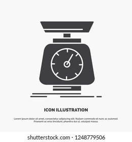 implementation, mass, scale, scales, volume Icon. glyph vector gray symbol for UI and UX, website or mobile application