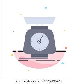 implementation, mass, scale, scales, volume Flat Color Icon Vector