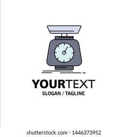 implementation, mass, scale, scales, volume Flat Color Icon Vector