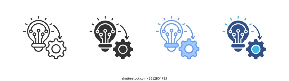 Implementation Multi Style Icon Set Vector