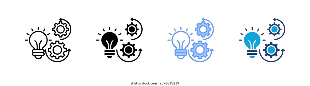 Implementation Multistyle Icon Set Vector
