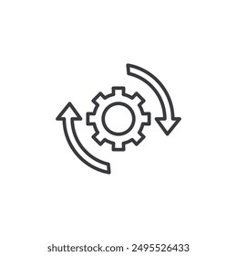 Implementation outlined icon isolated on white background