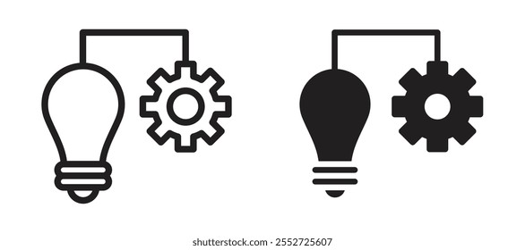 Implementation vector icon set black filled and outlined style.