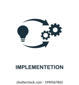 Implementetion icon. Simple creative element. Filled monochrome Implementetion icon for templates, infographics and banners