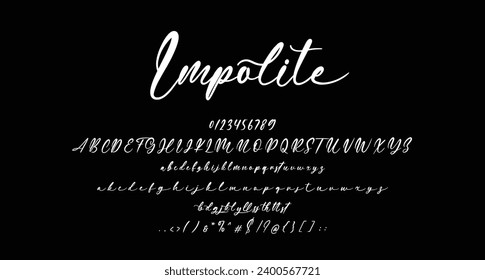 Guión de belleza descortés letra manuscrita Mejor alfabeto Pincel Guión Logotipo Letras letra manuscrita