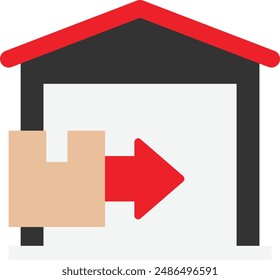 Import Arrow Shipping Icon Vector Flat Illustration