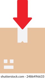 Import Arrow Shipping Icon Vector Flat Illustration