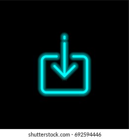 Import blue glowing neon ui ux icon. Glowing sign logo vector