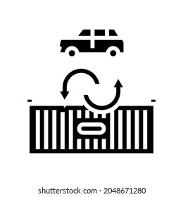 importar vector de icono de glifo de coche. importar el signo del coche. símbolo de contorno aislado ilustración negra