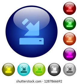 Import to device icons on round color glass buttons