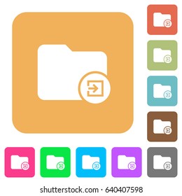 Import directory flat icons on rounded square vivid color backgrounds.