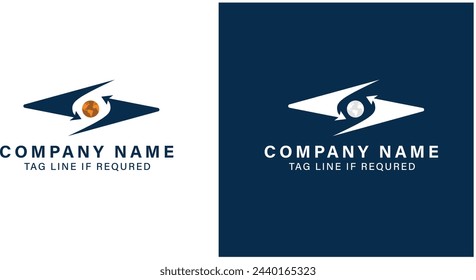 Import Export Branding Identity Corporate vector logo design, Eye World Arrow Logo
