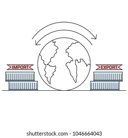 Import export concept line strokes drawing