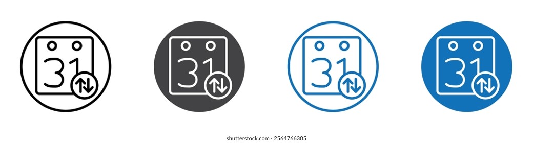 Import export date icon flat editable icon mark set.