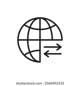 Import and export icon Black and white logo