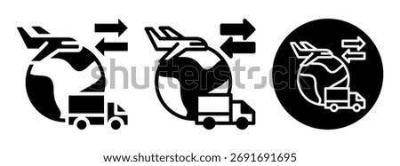 Import Export Icon Collection Glyph and Mixed Vector Illustration