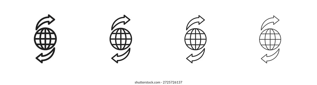 Import export icon concept. Thin line symbol. Simple outline style vector