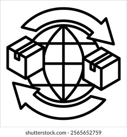 Import Export Icon Element For Design