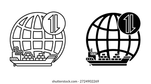 Importar Diseño gráfico de icono de exportación. Ilustraciones de icono de Vector