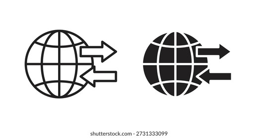 Icono de exportación de importación sobre fondo blanco. Icono de Vector de stock