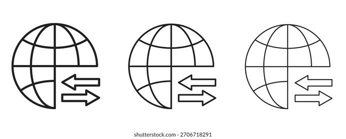 Icono de importación y exportación con estilo de contorno, diseños de Ilustración vectorial