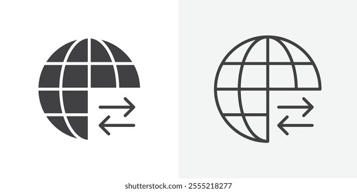 Import and export icon. outlined vector style.