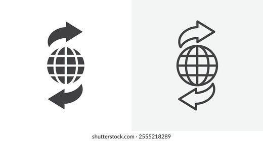 Import export icon. outlined vector style.