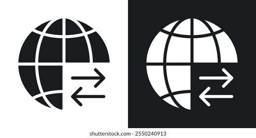 Import and export icon pack in black color.