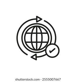 Import export icon Simple thin line flat symbol