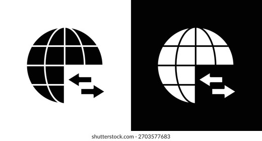 Logotipo do símbolo do ícone de importação e exportação. Modelo gráfico.