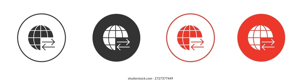 Icono de importación y exportación para ui o ux aislado en blanco para el App móvil, editable