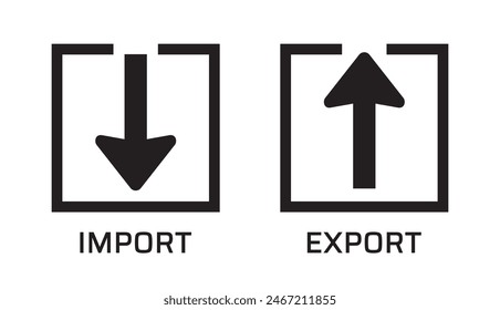 Import and Export Icon, vector design isolated on white background, eps