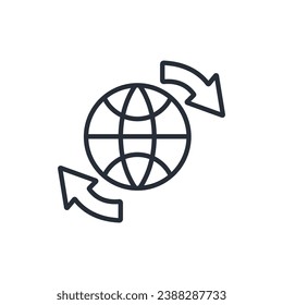 import export icon. vector.Editable stroke.linear style sign for use web design,logo.Symbol illustration.