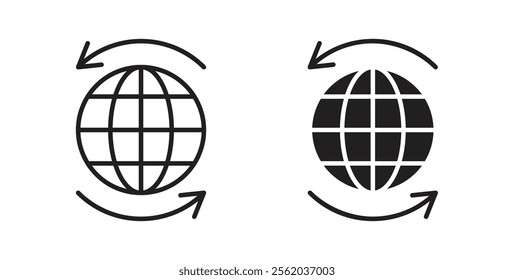 Import export icons in flat and line style set.