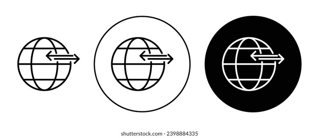 Import export line icon set. Global trade vector symbol in suitable for apps and websites UI designs.