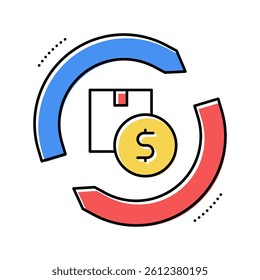 import and export package color icon vector. import and export package sign. isolated symbol illustration