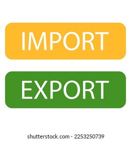 importar placas de exportación. Diseño de vectores económicos. Ilustración vectorial.