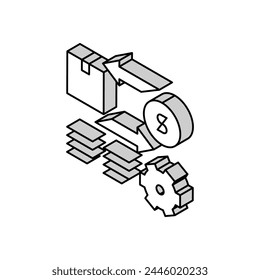 import and export service cost isometric icon vector. import and export service cost sign. isolated symbol illustration