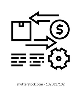 import and export service cost line icon vector. import and export service cost sign. isolated contour symbol black illustration
