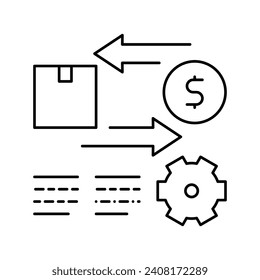 import and export service cost line icon vector. import and export service cost sign. isolated contour symbol black illustration