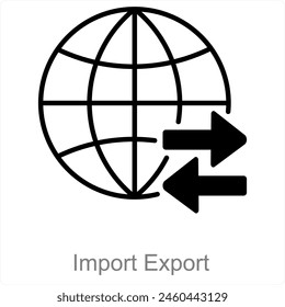 Importar Concepto de icono de exportación y envío